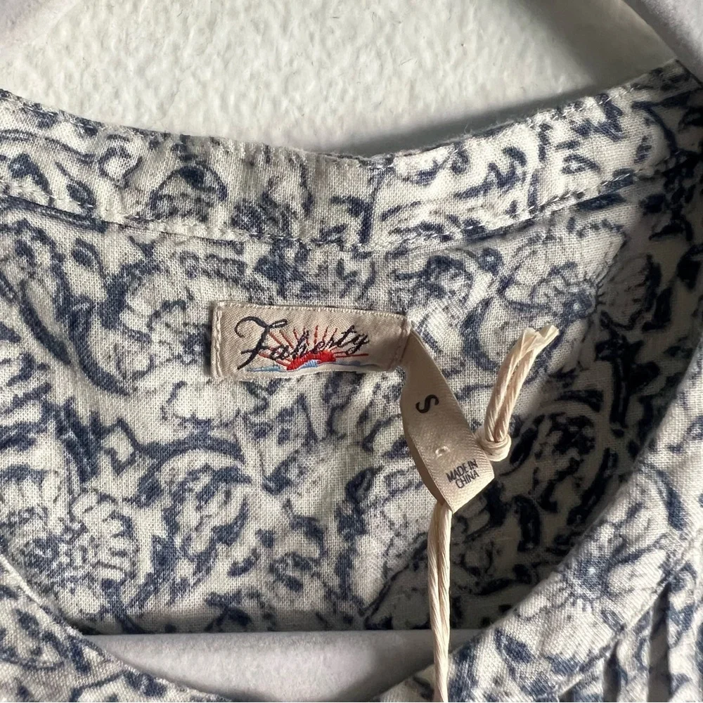 Faherty Isha Floral Imma Dress White with Blue Flowers w/ Pockets Size Small NWT - Picture 9 of 14